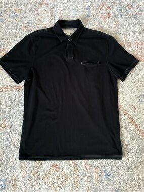 Banana Republic Black Polo with Chest Pocket